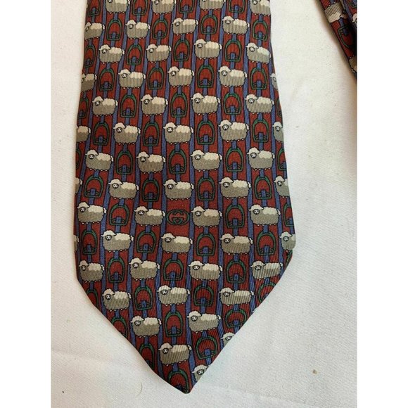Gucci Sheep Print Silk Tie - Picture 3 of 5